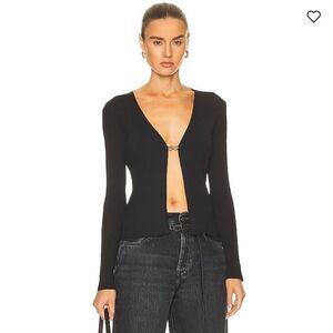 New L'AGENCE JUNO SWEATER with Chain Detail BLACK XS